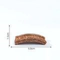 Miniature resin arched bridge with brown wood texture 1.5cm high 6.8cm long for micro landscape - Brown Plank Small Bridge
