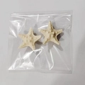 Detalle de dos pinzas de estrella de mar con textura realista en bolsa de plástico - Par de Pinzas de Pelo de Estrella de Mar