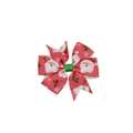 Detail von rosa Schleife mit Weihnachtsmann-Motiv und Zuckerstangen für Mädchen - Stil 10