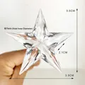 Transparent crystal star Christmas tree topper with faceted cut surface and 7mm socket - Small Smooth Star Accessory (7mm Socket)