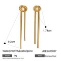 16k gold plated stainless steel snake chain tassel earrings with waterproof finish - Gold Knot Snake Chain Tassel Earrings (JDE2403037)