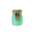 Green Himalayan bath salt crystals in a glass bottle with Love 100 percent tag - 110g / Green