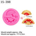 Moule en silicone rose motif éventail et rose pour décoration de gâteaux et pâtisserie - 3# En Forme d'Éventail / Rose