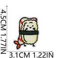 Detailed size specifications for cartoon sushi cat embroidery patch 4.5cm by 3.1cm - Cartoon Cat Sushi
