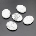 Set of five polished white turquoise worry stones with grey veins for thumb massage - White Turquoise (1pc)