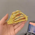 Golden skeleton hand hair claw clip approx. 8.5cm metal spider claw for Halloween - 15# Gold Skeleton Hand 8.5cm