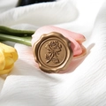 Vintage bronze rose wax seal sticker for envelopes with elegant flower relief detail - Wax Seal (Rose) / Bronze