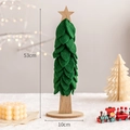 Sapin de Noël en feutre pour table avec étoile en bois et base, hauteur 53 cm - Grand 53cm / Vert