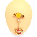 Red and White Rhinestone Filled Heart Style (2311240025)