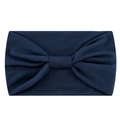 Detailed texture of dark blue elastic yoga headband fabric showing fine knit stitch - Navy Blue