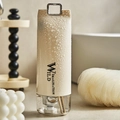 Custodia da viaggio per spazzolino bianco crema con anello metallico e gocce d'acqua - Stile Lettera Bianco Crema