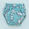 Calzoncillos de aprendizaje azules con dibujos de conejitos blancos y cintura elástica - Conejo Azul