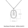 White gold letter H pendant necklace with sparkling zircon pavé frame and 15mm height - White Gold H