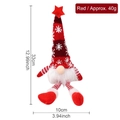 Red Christmas gnome plush with snowflake knitted hat and striped legs, height 33cm - Long Legs / With LED / Red