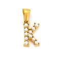 Pendentif lettre K doré avec perles pour colliers initiales personnalisés femme - Lettre K (SP149G-K)