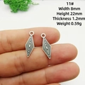 Antiksilber Schmetterlingsflügel Anhänger mit geometrischem Muster für DIY-Schmuck - 11# Geometrische Raute