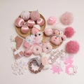 Set di decorazioni per albero rosa e bianco con palline e targa Merry Christmas - Pacchetto Serie Rosa 2211