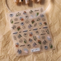 Autocollants 5D pour ongles à relief avec motifs abstraits roses et papillons TS-2595 - TS-2595 Art Abstrait - Nouveau Relief