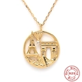 Detail view of 925 sterling silver golden pendant with Eiffel Tower and Paris landmarks - 925 Silver / Paris (Gold)
