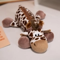 Astuccio in peluche a forma di giraffa con trama animale e chiusura a zip per bambini - Cervo marrone