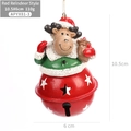 Ciondolo renna di Natale in resina con campana in metallo rosso e cordino, 10.5x6cm - Alce / Rosso