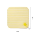Square yellow translucent silicone drain cover with ripple texture and suction cup, 15x15cm - 15x15cm / Whale Tail Floor Drain Cover - Yellow
