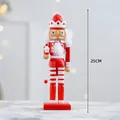 Schiaccianoci di Natale in legno rosso e bianco da 25cm, soldatino decorativo festivo - Stile D Soldato Schiaccianoci-25cm