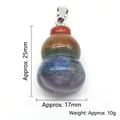 Pendentif Wu Lou en pierres naturelles 7 Chakras 25mm avec mesures de taille - Pendentif Calebasse 17X25mm