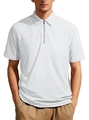 Polo blanco para hombre de punto gofrado con cremallera y corte entallado casual - 3XL / Blanco
