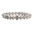 Natural white turquoise beaded stretch bracelet with grey marble textures for men and women - Natural White Turquoise
