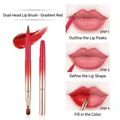 Dual-head retractable lip brush with red gold gradient handle and soft bristles - Gradient Red