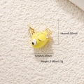 Cute 3D yellow fish ocean charm pendant with dimensions 14mm by 12mm for jewelry making - 3D Small Fish
