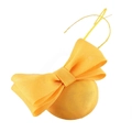 Handmade yellow fascinator hat with elegant bow mesh and slim headband for women - Yellow