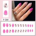Faux ongles français rose rouge pailletés avec 24 ongles amande aux motifs papillons - Rose Rouge Paillettes Papillon Rose Pâle (Y-264)