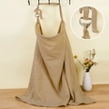 Beige double-layer cotton nursing cover with adjustable neck strap and D-ring buckle - Coffee with Metal Buckle