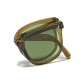 Faltbare olivgrüne Sonnenbrille mit transparentem Rahmen für tragbaren Sonnenschutz - Transparenter Grüner Rahmen Grüne Gläser