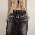 Bohemian silver moon and star metal waist chain with long tassel pendant for women - Silver Moon Star Waist Chain