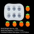 Siliconen mal met 6 mini wortels voor miniatuur chocolade en taartdecoraties - 4#B835 Wortel (6-gaats) / Transparant