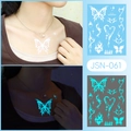Luminous blue glow butterfly tattoo sticker JSN-061 for body art and face decoration - JSN-061 (Luminous Tribal Butterfly)