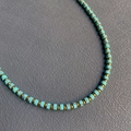 Handmade necklace with cylindrical turquoise stones and golden metallic spacer beads - 18#