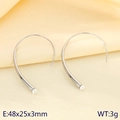 Minimalist silver stainless steel hook earrings featuring elegant pearl drop detail - Steel Color (Pearl Style)
