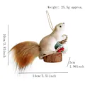 Lifelike squirrel ornament with pine cones and berries, 14x10cm size, hanging Christmas decor - Style C Climbing Squirrel on Wood Pendant