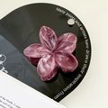 Elegant purple marble texture flower hair claw clip with a glossy resin finish - Grape Purple