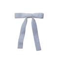 Detail shot of the white double-layer velvet bow hair clip with a smooth ribbon texture - Velvet Texture / White