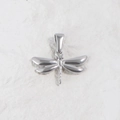 Polished silver-tone dragonfly animal pendant charm with high-shine metallic finish - Dragonfly 2 / Steel