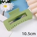 Macro shot of 10.5cm matte Morandi green rectangular hair claw clip with floral background - Matte Morandi Green (S150-29) / 10.5cm