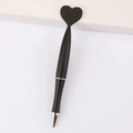 Elegant black heart-shaped ballpoint pen with silver metallic accents for wedding gifts - Heart / Black