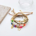 Bohemian multi-layer layered bracelet set with colorful polymer clay beads and faux pearls - Multilayer Combination Style (TZS230051)