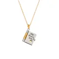 Collana a medaglione a libro argento e oro con incisione My Brave Boy - Bicolore Oro Argento Stile Nipote (RP022)