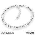 Silver stainless steel industrial link bracelet with lobster clasp, 210mm length - Steel Color (KB205912-ZGC)